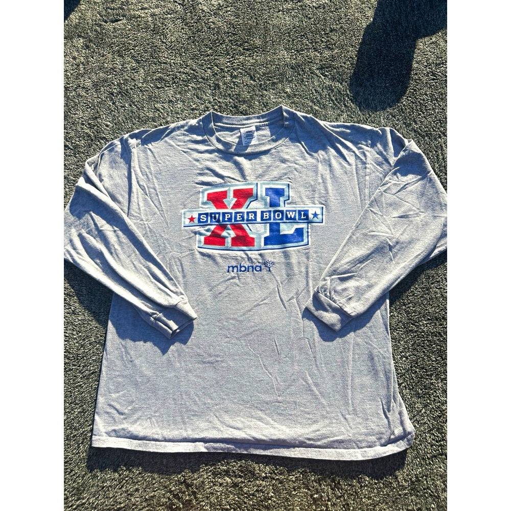 Vintage 2006 Super Bowl XL T Shirt Mens XL Delta Pro Weight Long Sleeve NFL